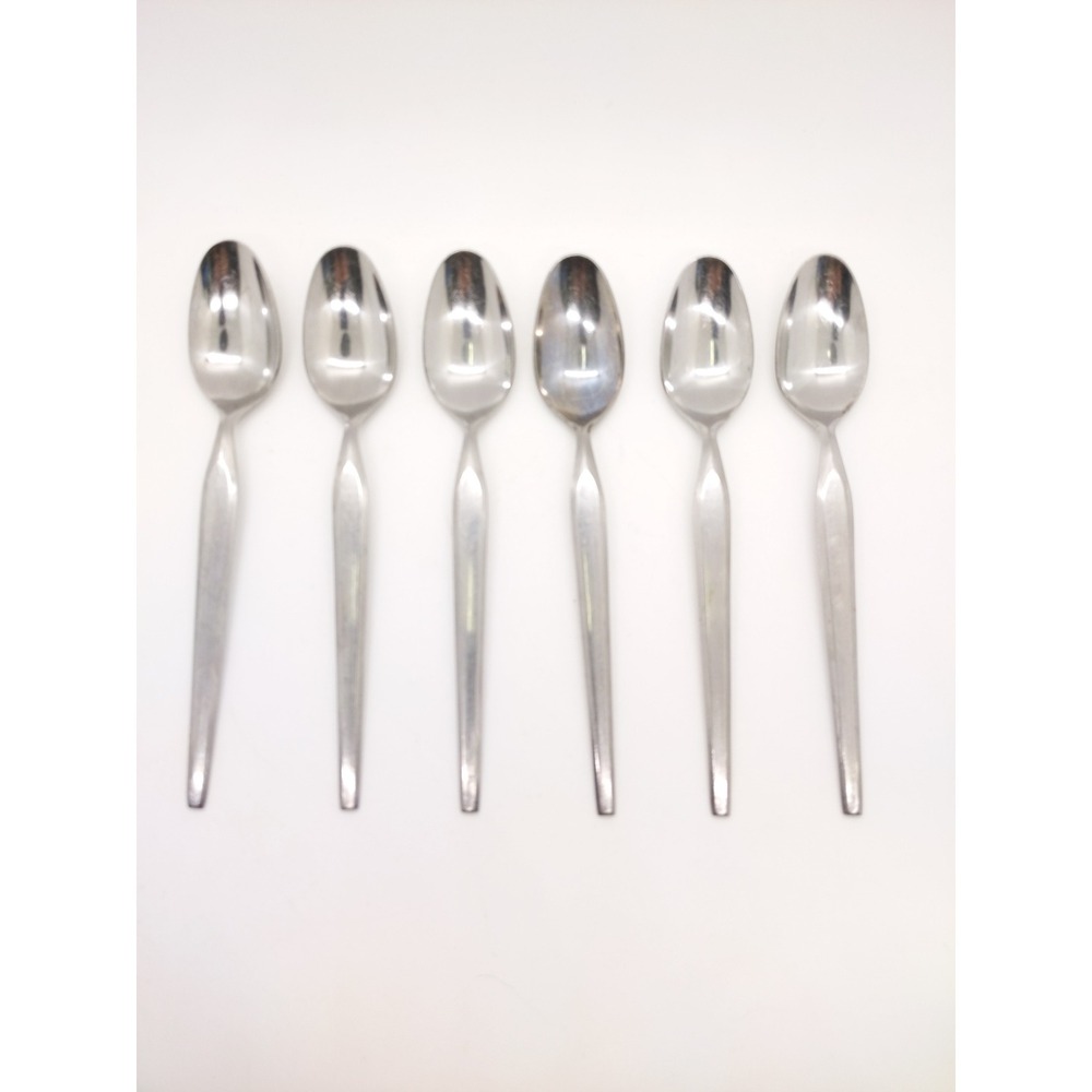 CI Japan CIF14 Teaspoons Set of 6 Silver Vintage MCM Stainless Steel Flatware